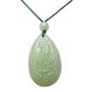 一点物鳳凰ネフライト軟玉ヒスイ天然石ペンダントネックレス809-058Za