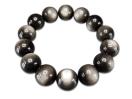 発色極上シルバーオブシディアン約16mm天然石数珠ブレスレット迫力満点