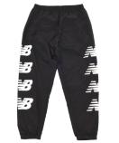 新品 ニューバランス New Balance ウインドパンツ S 黒 サイドロゴ LOGO 裏地メッシュ ナイロン ジャージ