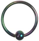 ステンレスボディピアス 18G 内径10mm ボール3mm レインボー シンプル 耳 口 眉 軟骨 ヘリックス トラガス 定番