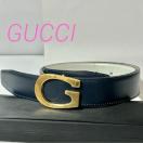 GUCCI �O�b�` G�o�b�N�� 035�E194�E0955 ���U�[ �x���g �\�L�T�C�Y75/30 �l�C�r�[