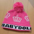 新品ジャガードニットキャップMピンク ベビードールBABYDOLLベビド