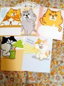 お裾分け☆猫柄メモ5枚☆
