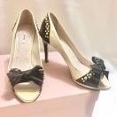 ミュウミュウmiu miu リボン&スタッズヒールパンプス#35 ミュウミュウmiu miu リボン&スタッズヒールパンプス#35