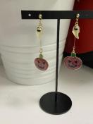 ハンドメイド ハロウィン おばけとカボチャのピアス ポストタイプ