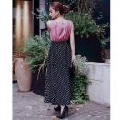 ◆rienda/リエンダ◆ドットコンビマキシワンピース★ピンクF*秋冬コーデ美品♪