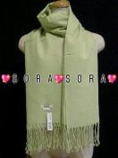 DIVA系♪大判ストール フリンジ付 アップルグリーン