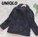 UNIQLO ユニクロ ボアフリース Pコート 黒 ブラック Mサイズ レディース 女性 防風 防寒 美中古 gu h&m ザラ