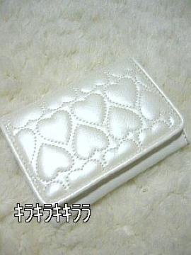 《New》サマンサ系★ハートキルティング・パスケース<ホワイト>