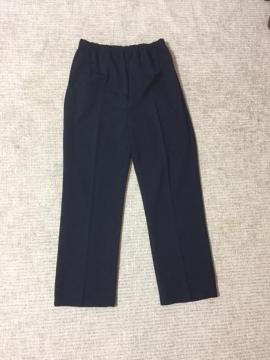 481.新品☆ウエストゴムスラックスパンツ☆紺/ネイビー☆L