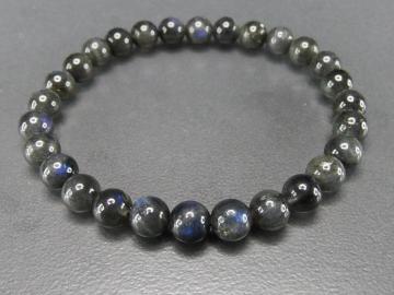 訳有天然石ディープブルーラブラドライト6.5mmブレスレット902-023a