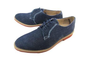 1円~C058新品BELLA DONNA軽量カジュアルプレーントゥ/レースアップ25.5aDENIM♂