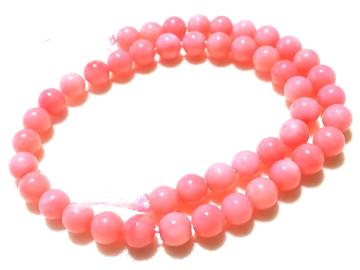 天然石★ピンク珊瑚 ラウンド4mm 半連