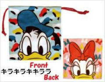 《New》ドナルド&デイジー/ディズニー★両面でデザインが違う・巾着袋