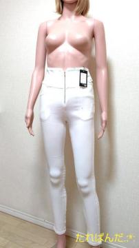 新品タグ付☆nohea☆W64☆ハイウエストZIP付き白スキニーパンツB418☆3点で即落