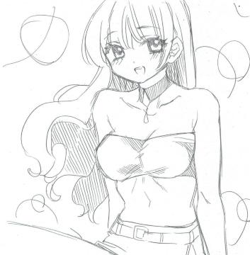 B6サイズ 自作イラスト オリジナル 女の子 可愛い ラフ画