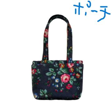 ◆ミニ◆キャスキッドソン/Cath Kidston◆ピンク薔薇×アッシュグレー地◆両面外ポケットA小物入れポーチ