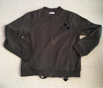 ディズニー・ミッキーマウス刺繍バックレースアップジャケット緑