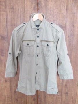 ☆バーバリー ブラックレーベル 襟ワイヤー 7分袖シャツ/メンズ/2(M)