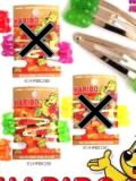 HARIBO・ハリボーベアグミ風チャームヘアピン。ライトグリーン