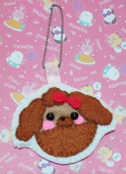 ハンドメイド♪過去作品処分sale『アプッリケマスコット・まんまるアニマル』プードル