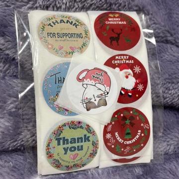 thank youシール 100枚セット Merry Christmas B