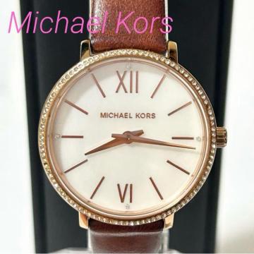 Michael Kors �}�C�P���R�[�X �p�C�p�[ MK-2818 SS QZ �z���C�g�V�F�������� ���f�B�[�X�r���v ����ǍD