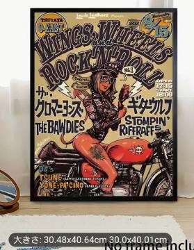 �y���v���J�A�[�g�zLewis Leathers WINGS and WHEELS ROCK'N ROLL �|�X�^�[  2018