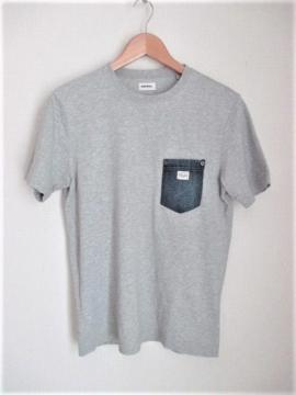 ☆DIESEL ディーゼル デニムポケット Tシャツ 半袖/メンズ/XS☆グレー