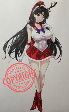 自作イラスト「火野レイChristmas ver.」