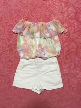 リップ*オフショルトップス*ハイウエストショーパン*セット*XS