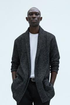 ☆ZARA ザラ ロング ニットカーディガン/メンズ/S☆ブラック☆新品