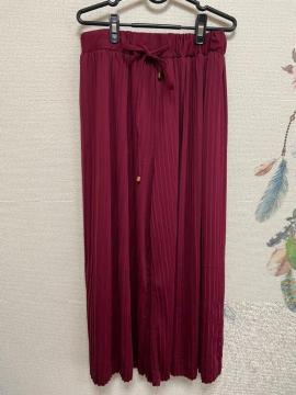 新品未使用★裏起毛さらっと生地ウエストゴム幅広パンツ