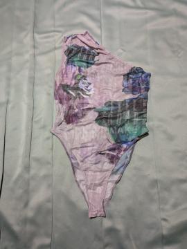 W1086  高級品特売   片肩掛けボディースーツ   L