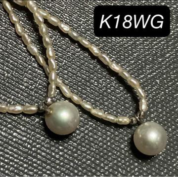 K18WG �z���C�g�S�[���h �l�b�N���X �^�� �p�[��