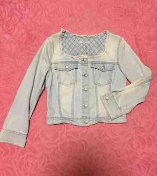 リップサービス*ノーカラーデニムジャケット*Gジャン*S*美品