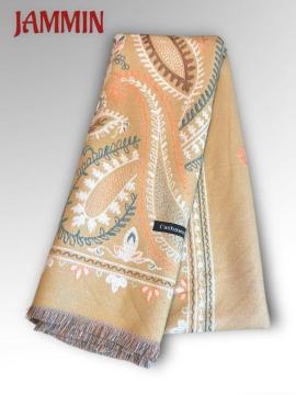 ペーズリー柄カシミヤストール ベージュ アジアン エスニック ストール マフラー カシミア