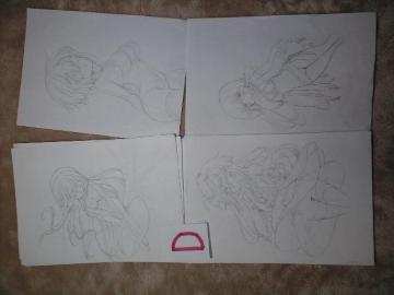 □□図版・紙類□□【オリジナル】(D)鉛筆画(等身普通・その他)全28枚+未発表2枚【自作イラスト】