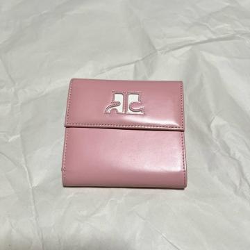 【Courreges / クレージュ】 レザー / 三つ折り財布 / ピンク