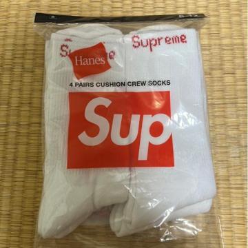 �y�V�i���g�p�zSupreme/Hanes Crew Socks White 1��