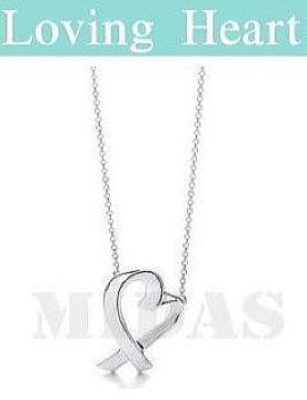 【プラチナ】ラビングハートネックレス 箱付