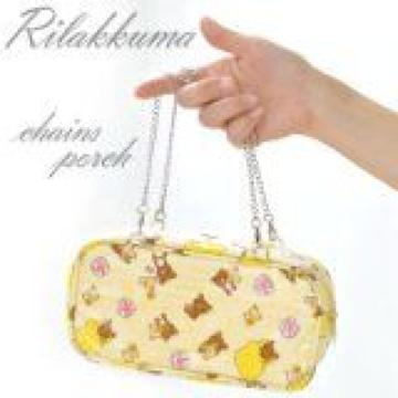 《New》リラックマ★チェーン付(取り外し可)ロング*スクエアポーチ<イエロー>