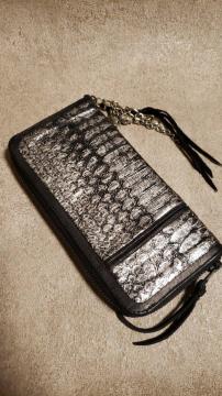 ViKMRiiSnake Skin Goat Skin WR Chrome Diamond Wallet