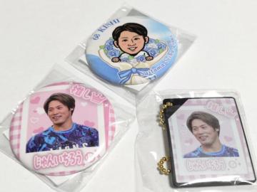 埼玉西武ライオンズ2025  68 岸潤一郎選手 ラバーキーホルダー・缶バッチ2個 ガチャ販売