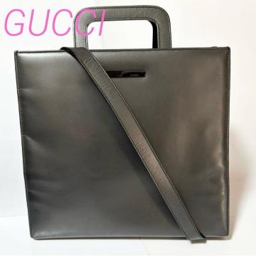 GUCCI �O�b�` ���U�[ 2way �n���h�o�b�O �V�����_�[�o�b�O ���^���b�N�O���[