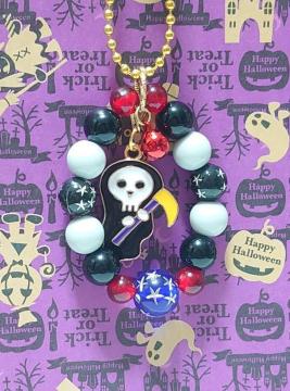 ハンドメイド♪ハロウィン100円チャーム★ポールチェーン・ビーズリース★E