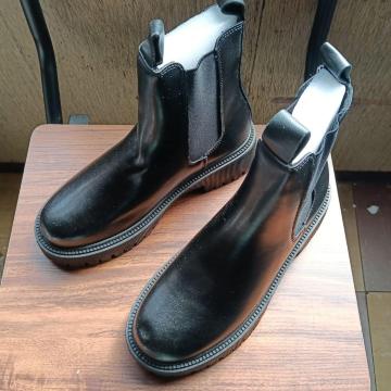 新品 23cm レディース ブーツ ブラック 厚底 シューズ ショートブーツ