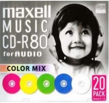 �}�N�Z��(maxell) ���y�p CD-R 80�� �J���[�~�b�N�X 20�� 5mm�P�[�X��