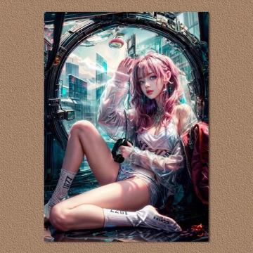 ���ʒ񋟕i790�~�������I�ȃT�C�o�[�p���N�����̃L�����o�X�ǃA�[�g�A���𑜓x�̃��_���ȑ����v�����g�@40�~60�����@�a�h�f