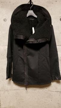 KMRII  Hooded Twill Boa Coat 1